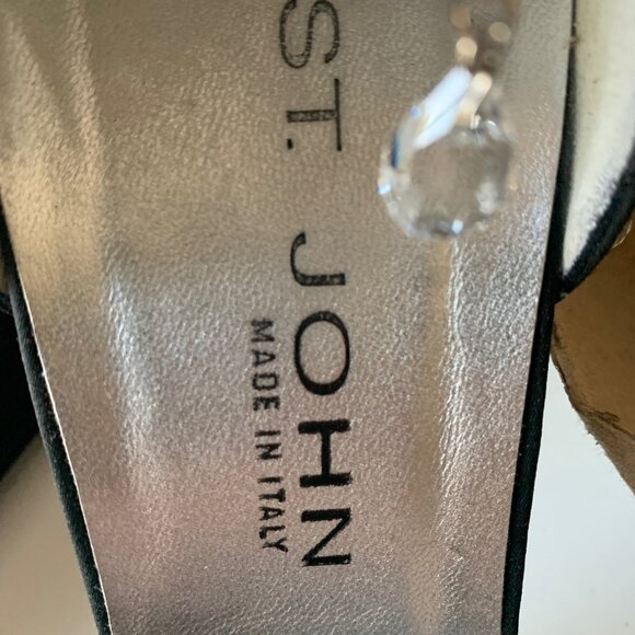 St. John crystal black ankle-strap heels - Picture 6 of 12